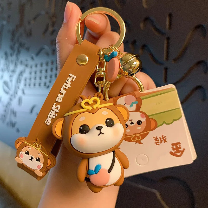 Cute Dog Pvc Women'S Bag Pendant Keychain