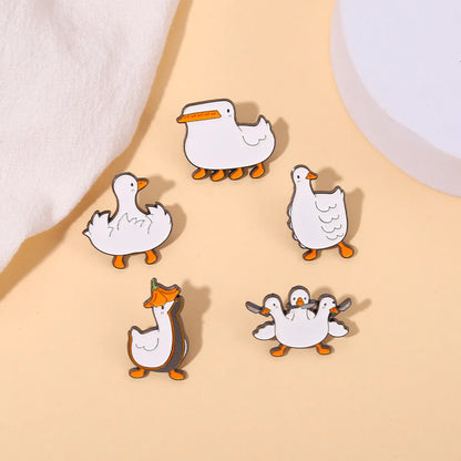 Cute Duck Alloy Enamel Brooches