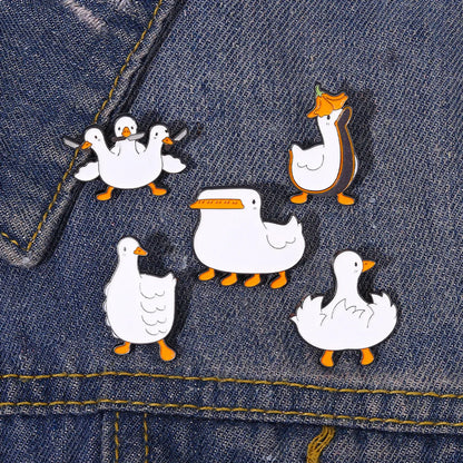 Cute Duck Alloy Enamel Brooches