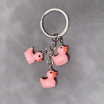 Cute Duck Resin Unisex Bag Pendant Keychain