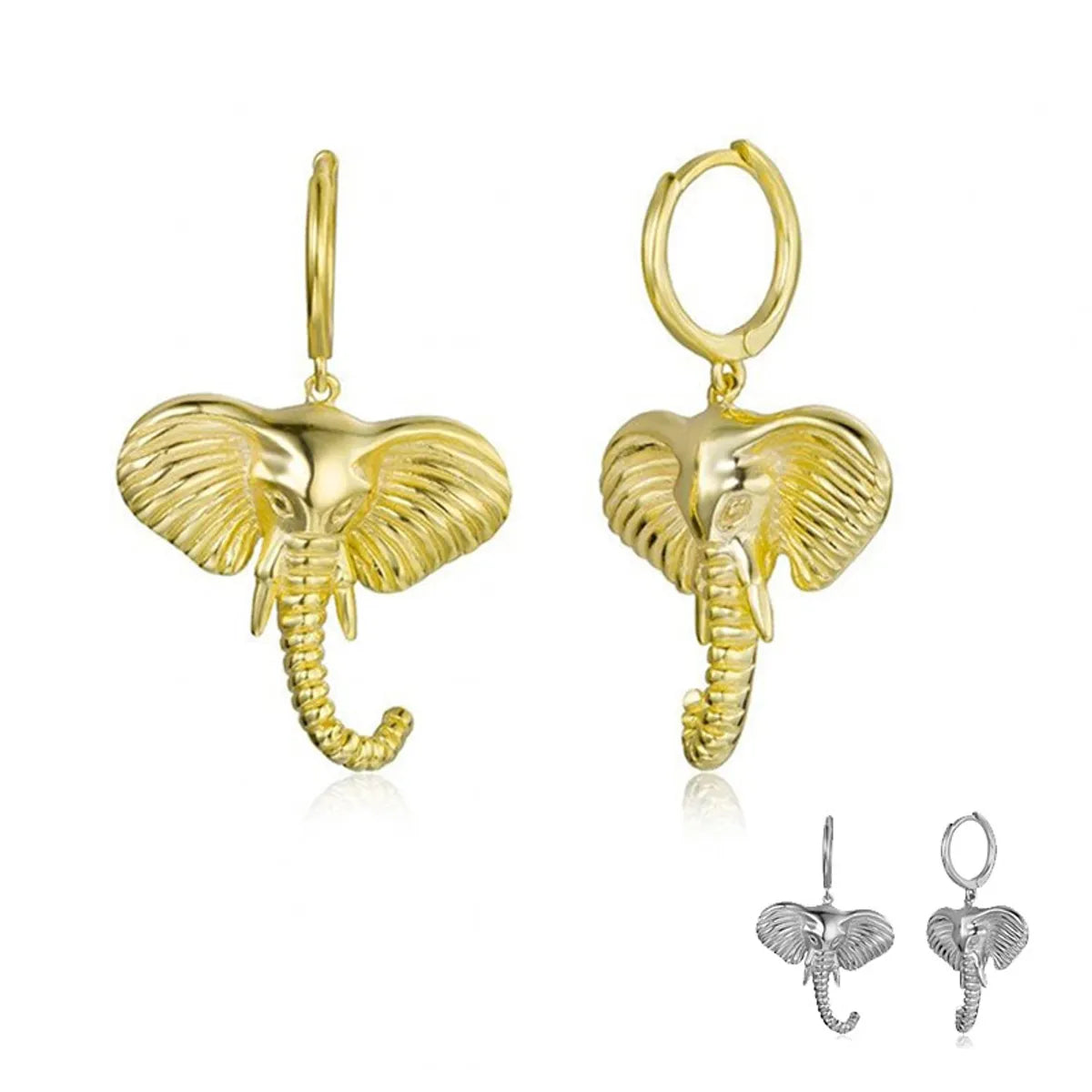 Cute Elephant Animal Earrings Personality Ear Buckle Ear Jewelry