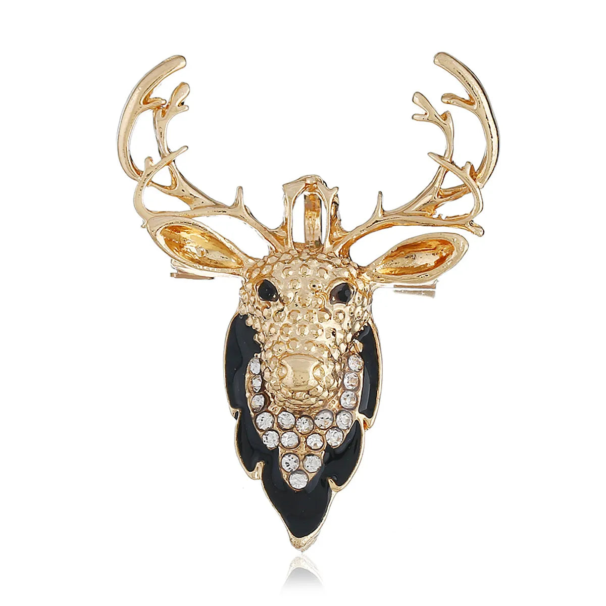 Cute Elk Alloy Plating Rhinestones Unisex Brooches