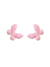 Cute Enamel Butterfly Earrings For Women Stainless Steel Animal Shaped Drip Oil Earrings With Light Luxury Style