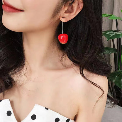 Cute Fashion Cherry Metal Women'S Earrings