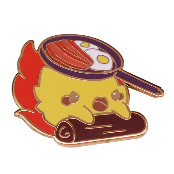 Cute Fire Demon Brooch Fantasy Animated Movie Inspired Metal Badge Unisex Anime Lovers Accessory