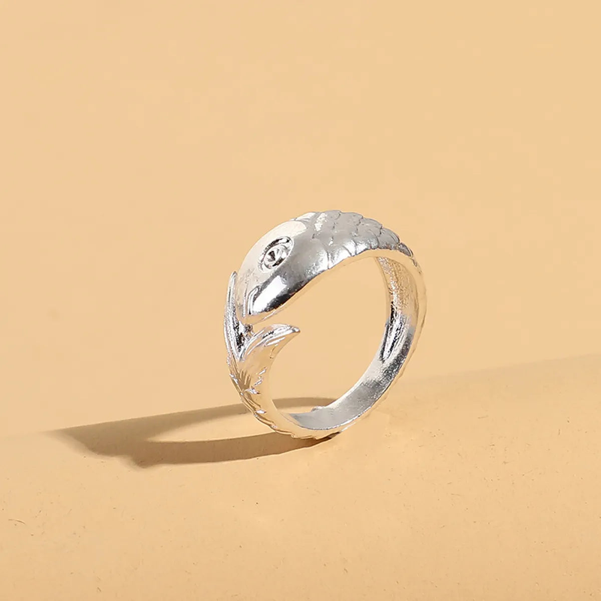 Cute Fish Alloy Plating Unisex Open Ring 1 Piece