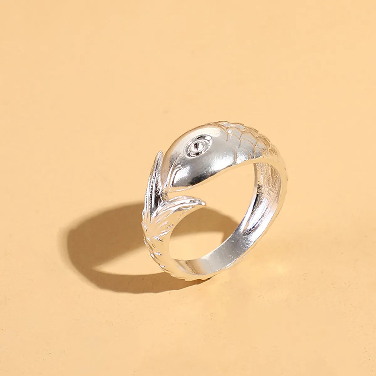 Cute Fish Alloy Plating Unisex Open Ring 1 Piece