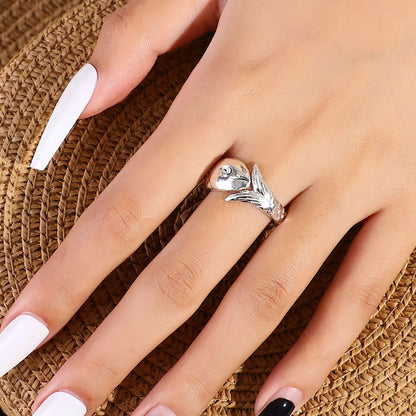 Cute Fish Alloy Plating Unisex Open Ring 1 Piece