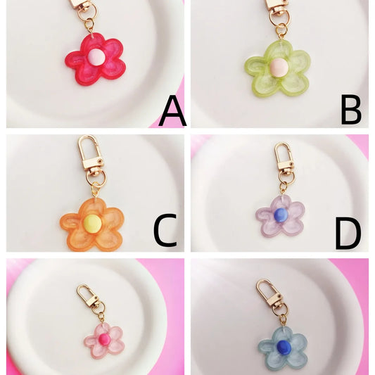 Cute Flower Alloy Bag Pendant Keychain