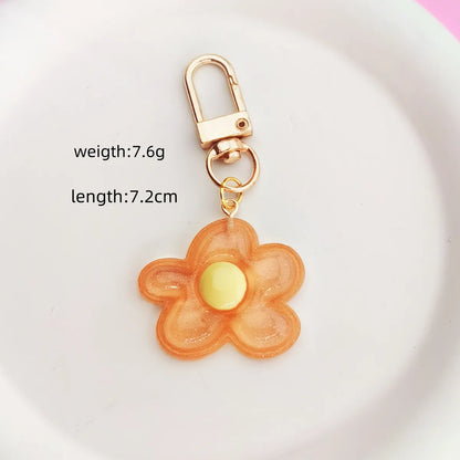 Cute Flower Alloy Bag Pendant Keychain