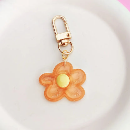 Cute Flower Alloy Bag Pendant Keychain