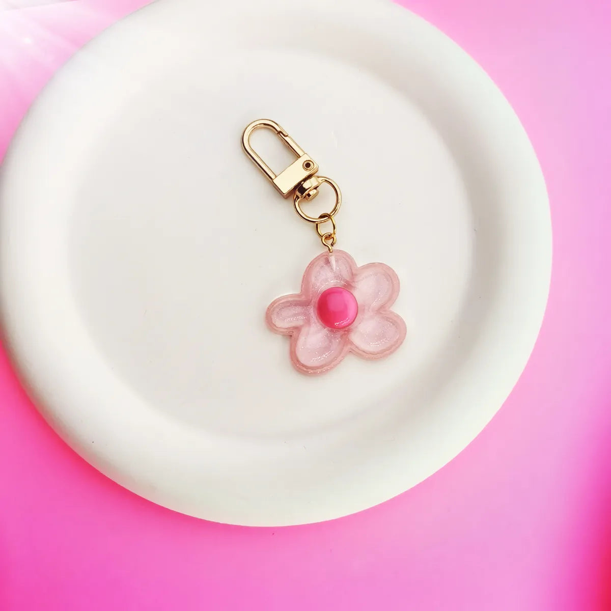 Cute Flower Alloy Bag Pendant Keychain