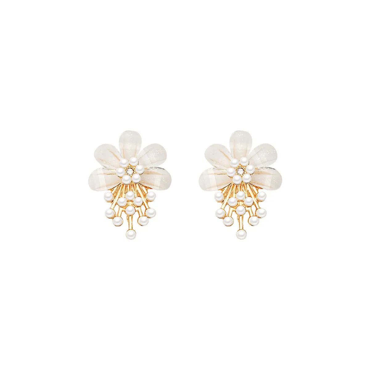 Cute Flower Alloy Plating Women'S Drop Earrings 1 Pair