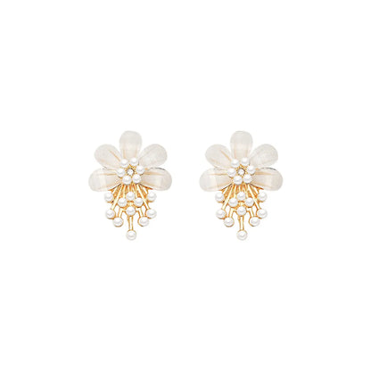 Cute Flower Alloy Plating Women'S Drop Earrings 1 Pair