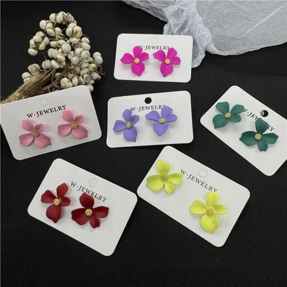 Cute Flower Alloy Plating Women's Ear Studs