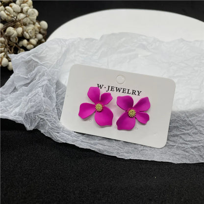 Cute Flower Alloy Plating Women's Ear Studs