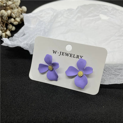 Cute Flower Alloy Plating Women's Ear Studs