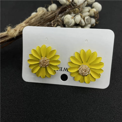 Cute Flower Alloy Plating Women'S Ear Studs