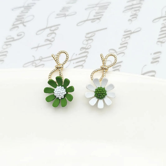 Cute Flower Alloy Stoving Varnish Drop Earrings