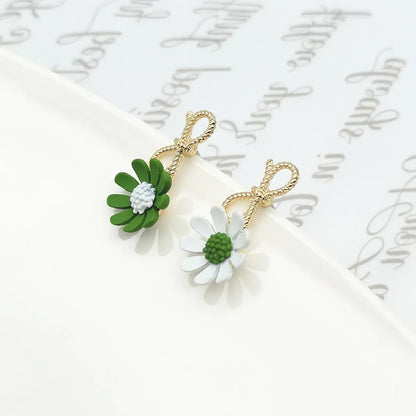 Cute Flower Alloy Stoving Varnish Drop Earrings