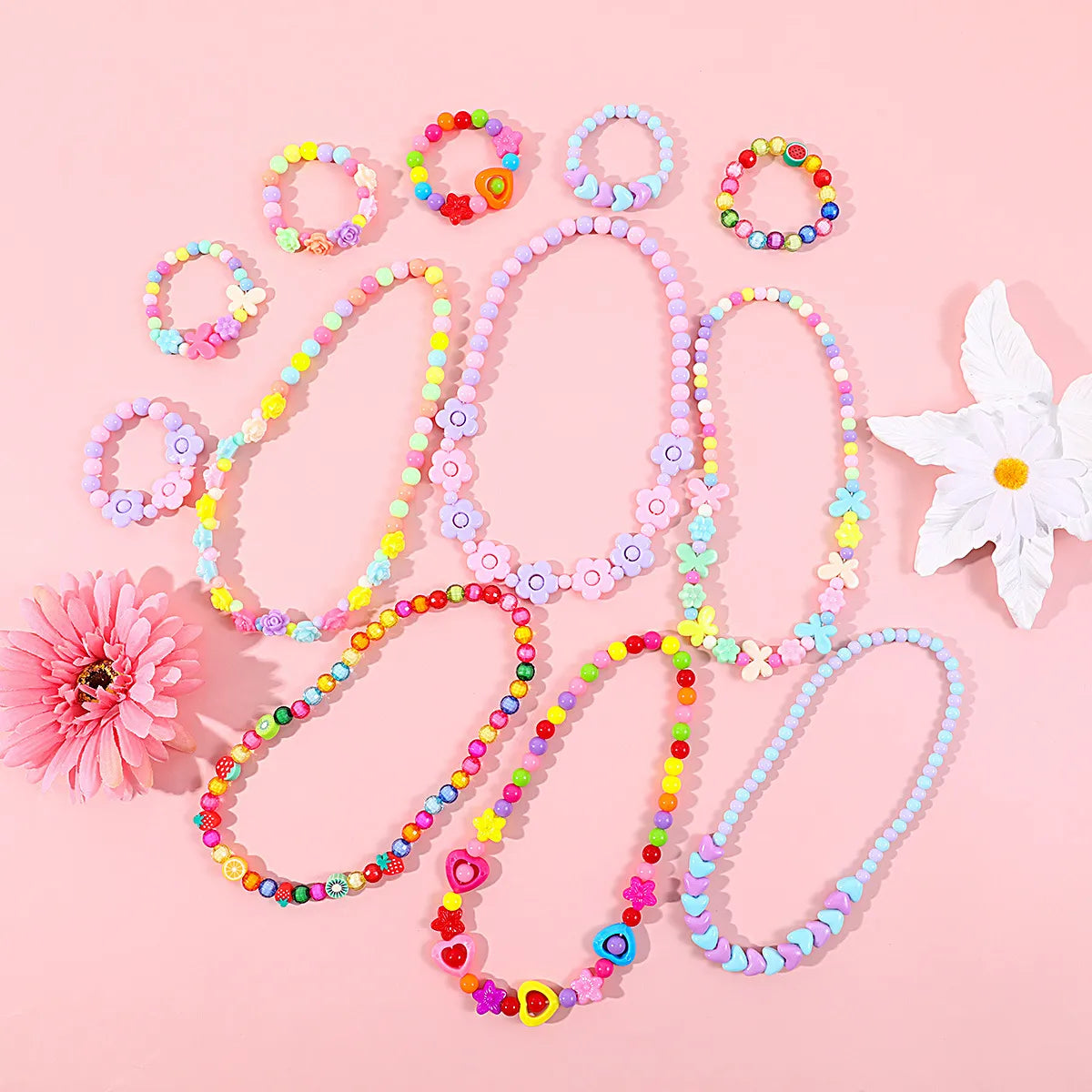 Cute Flower Arylic Girl's Bracelets Necklace