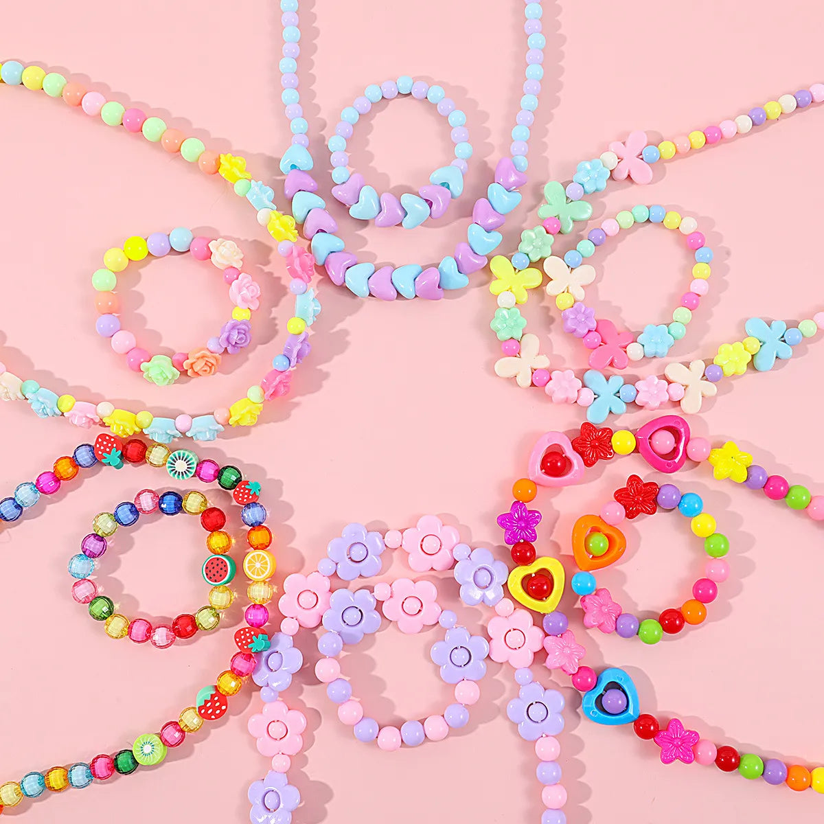 Cute Flower Arylic Girl's Bracelets Necklace