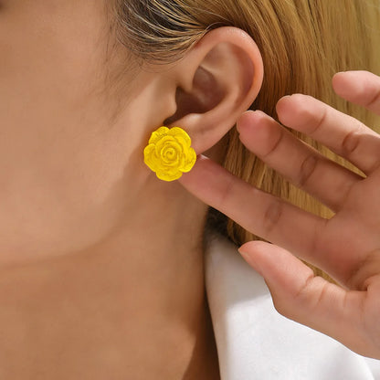 Cute Flower Arylic Women's Ear Studs