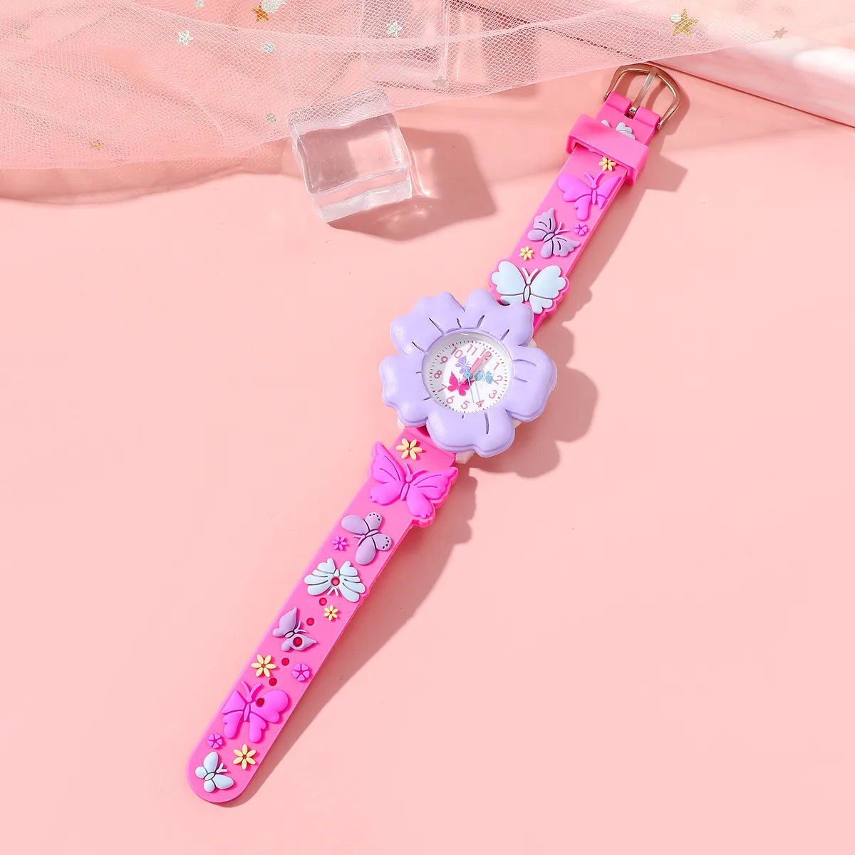 Cute Flower Bow Knot Buckle Quartz Kids Watches