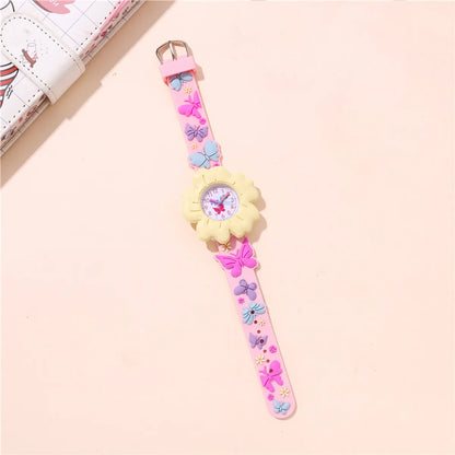 Cute Flower Buckle Quartz Kids Watches