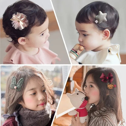 Girl'S Cute Flower Cloth Patchwork Hair Clip Hair Tie