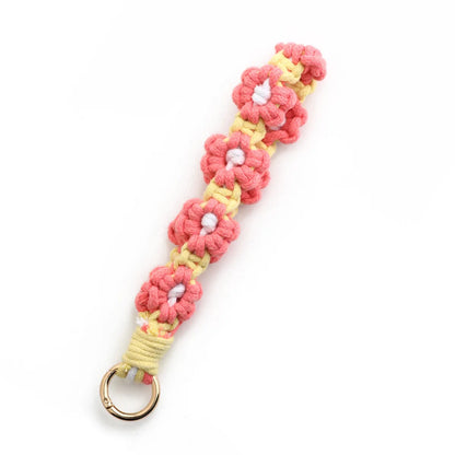 Cute Flower Cotton Knitting Bag Pendant Keychain