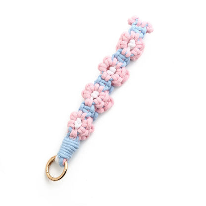 Cute Flower Cotton Knitting Bag Pendant Keychain