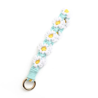 Cute Flower Cotton Knitting Bag Pendant Keychain