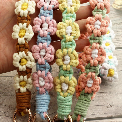 Cute Flower Cotton Knitting Bag Pendant Keychain