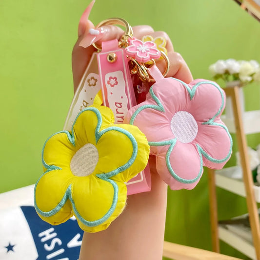 Cute Flower Cotton Women'S Bag Pendant Keychain