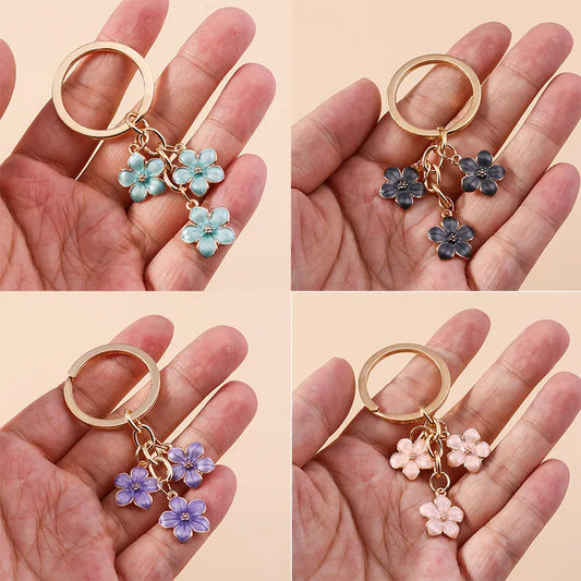 Cute Flower Metal Women'S Bag Pendant Keychain