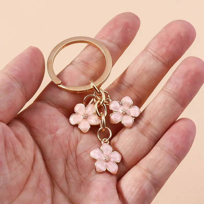 Cute Flower Metal Women'S Bag Pendant Keychain