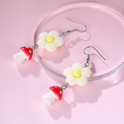 Cute Flower Mushroom Plastic Ear Hook 1 Pair