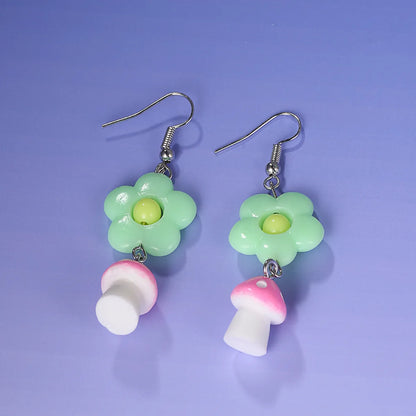 Cute Flower Mushroom Plastic Ear Hook 1 Pair