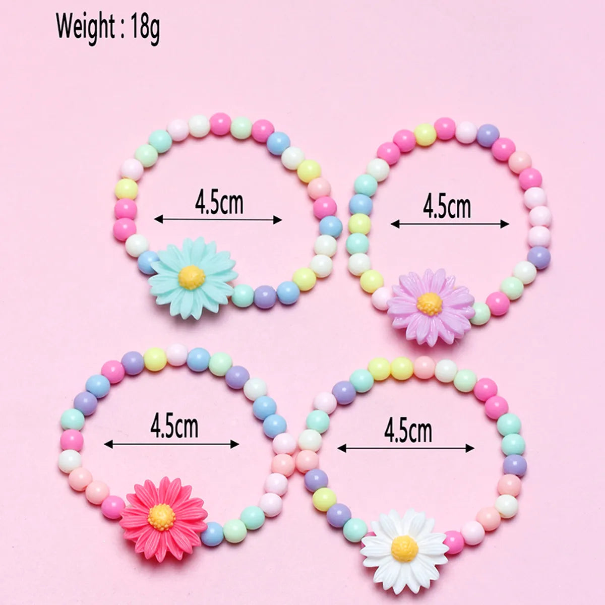 Cute Flower Plastic Resin Wholesale Bracelets