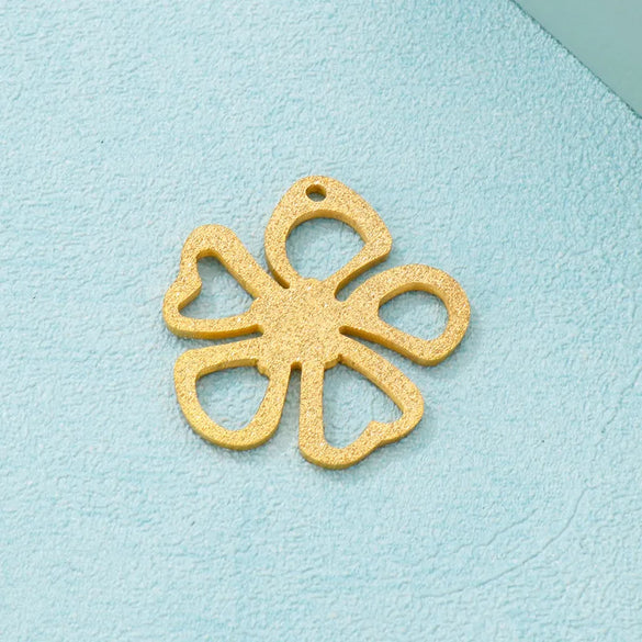 1 Piece Stainless Steel 18K Gold Plated Flower