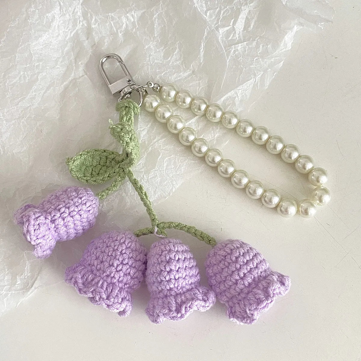 Cute Flower Yarn Women'S Keychain