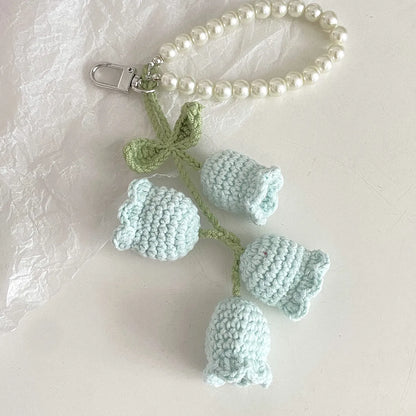 Cute Flower Yarn Women'S Keychain