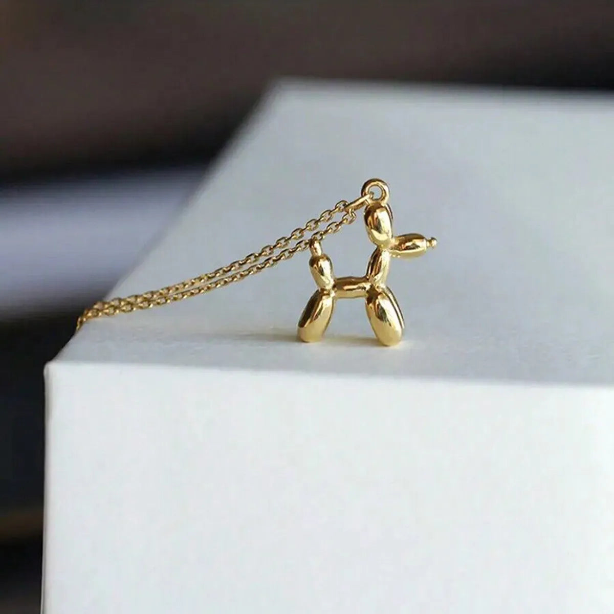 Cute French Style Animal Dog Alloy Three-dimensional Unisex Pendant Necklace