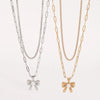 Cute French Style Bow Knot Imitation Pearl Alloy Women'S Earrings Necklace