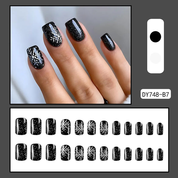 Cute French Style Sweet Cartoon Starry Sky Flower Plastic Nail Patches 1 Piece