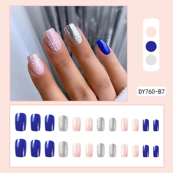 Cute French Style Sweet Cartoon Starry Sky Flower Plastic Nail Patches 1 Piece