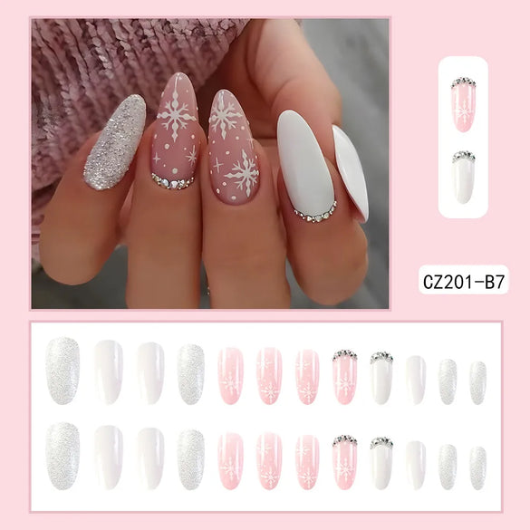 Cute French Style Sweet Cartoon Starry Sky Flower Plastic Nail Patches 1 Piece