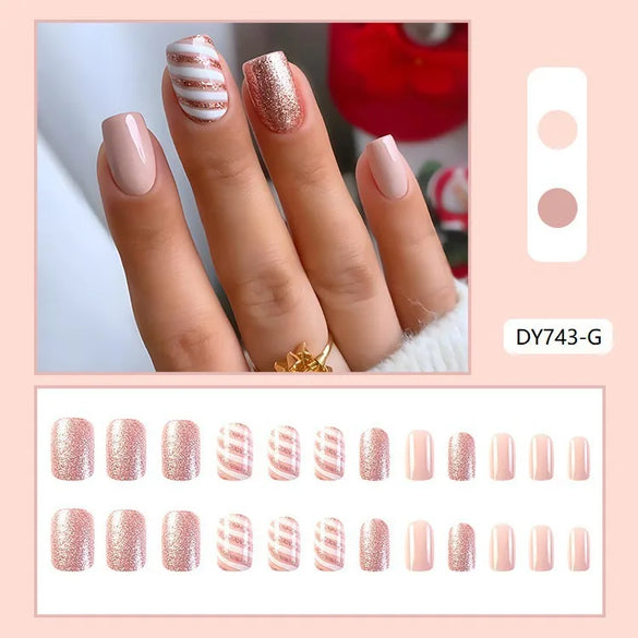 Cute French Style Sweet Cartoon Starry Sky Flower Plastic Nail Patches 1 Piece