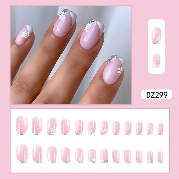 Cute French Style Sweet Cartoon Starry Sky Flower Plastic Nail Patches 1 Piece